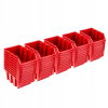 Box, organizér - 50x skladový nádoba Cuwer NP12 KTR30 červená (QBrick One System Trolley Pro Toolbox)