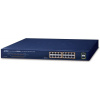 Planet GSW-1820HP PoE switch, 16x1Gb + 2x SFP 1Gb, PoE 802.3at 30/240W, VLAN, extend mód 10Mb-250m, 802.3az