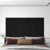 Nástěnné panely 12 ks černé 30 x 15 cm samet 0,54 m² Černý 343784