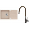 Set Alveus (dřez Galapagos 30 Beige 55 + baterie Mintas Béžová/Kartáčovaná ocel) SETA25205