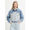 Rifľová bunda Guess Jeans prechodná, oversize, W5YN56 D5M56 W5YN56.D5M56 modrá M