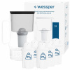 Sklenená filtračná kanvica Wessper D2 BOROSILICATE 3l čierna + 6x filter