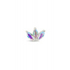 Buddha jewelry Bezzávitová koncovka piercingu Moet zo 14 kt zlata 585/1000 s Mercury Mist Topazem Farba: biele zlato