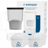 Sklenená filtračná kanvica Wessper D2 BOROSILICATE 3l čierna + 5x filter