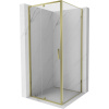Mexen Exo, výklopný sprchový kút 90 x 90 cm, číre sklo, zlatá, 819-090-090-50-00