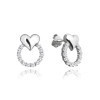 MINET JMAN0420SE00 - MINET Stříbrné náušnice se srdíčky LOVE s bílými zirkony