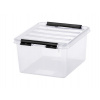 Úložný box, plastový, 2 l, čierne úchytky, SMARTSTORE Classic 2, priehľadný