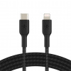 BELKIN kabel oplétaný USB-C - Lightning, 1m, černý PR1-CAA004bt1MBK