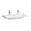 Laufen Lua - Dvojumývadlo nábytkové 100x46 cm, s prepadom, 2 otvory na batériu, LCC, biela H8160894001071