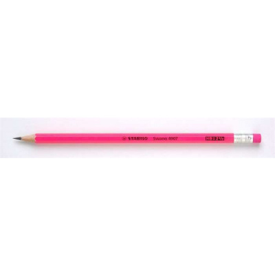 STABILO Grafitová ceruzka s gumou, HB, šesťhranná, STABILO "Swano Neon", ružová STABILO