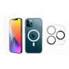 3PACK - Ochranné sklo + Crystal Air kryt s MagSafe + ochranné sklíčko kamery pre iPhone 12 Pro