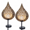 Solárna zapichovacia záhradná lampa - Openwork solárium záhradné lampy riadené LED 2 ks (Openwork solárium záhradné lampy riadené LED 2 ks)