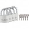 Abus Visiaci zámok 727TI Titalium - zjednotené sety na blistri - 727TI/40 Quad