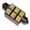 LED žiarovka 6xSMD 5050 Canbus Sulfid/Festoon, modrá