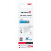 SWISSTEN SIEŤOVÝ ADAPTÉR GaN 2x USB-C 65W PD + 1x USB-A 30W QC BIELA