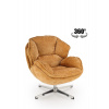 Halmar Kreslo Guido, otočné 360°, horčicová/chróm