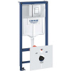 GROHE Rapid SL 4v1 - prvok pre závesné WC, stavebná výška 113 cm + nástenná prípojka + ovládacie tlačidlo Skate Cosmopolitan (chróm) + súprava na tlmenie hluku, 38775001