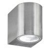 Searchlight Eiffel Outdoor Wall Light - Satin Silver, Clear & Frosted