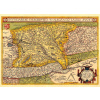 ABRAHAM ORTELIUS (1527-1598): Mapa Uhorsko. Kolorovaná medirytina. Antverpy, 1570. Druh potlače: Plagát rozmer 100x73 (papier posterový, 200g, satinovaný) - Reprodukcia dekoračnej historickej mapy na
