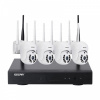 ESCAM WNK714 - 4 kovové puzdro, vonkajší WiFi IP dome kamerový systém: 1080P, farebné nočné videnie, detekcia pohybu, obojsmerný zvuk, IP66