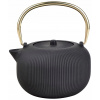 Čajník liatinová smaltovaná Kinghoff 1 l čierna, zlatá