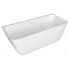 POLYSAN SKYLLA 169 x 75cm vaňa voľne stojaca zaoblená obdĺžniková k stene, liaty mramor, biela, 72430