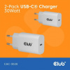 Club3D Nabíječka, USB-C, Power Delivery 15V/2A, 2-pack, bílá CAC-3020