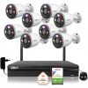 Dahua IP monitorovacia sada 8 kamier WI-FI 5MPx 2K F5D-PV-0280B s aktívnym IR LED detektorom do 30 m