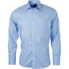 James & Nicholson Košile JN 682, mikro keprová, dlouhý rukáv COT02068203705-light blue 2XL Modrá světlá