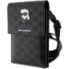 Púzdro Karl Lagerfeld Saffiano Monogram Wallet Phone Bag Ikonik NFT, čierne