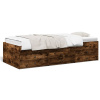 Denná posteľ so zásuvkami dymový dub 90x200 cm kompozitné drevo-ForU-3280878
