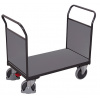 Variofit Plošinový vozík, dve plné madlá, Variofit, ložná plocha 120 x 80 cm, 500 kg, modrá/antracit Farba: antracit RAL7016
