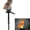 Solárne LED záhradné svietidlo hnedá sova 43cm 2W