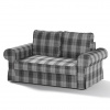 Dekoria Poťah na sedačku Backabro (pre 2 osoby, rozkladacia), sivo - grafitové káro, poťah na sedačku Backabro (pre 2 osoby, rozkladacia), Edinburg, 115-75
