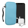 kwmobile Universal telefon Pouch Size XXL - 7 - Neoprene smartphone Pouch with Zip - Water-Repellent Mobile Pouzdro na telefon - Sleeve in světle modrá