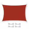 SLNEČNÁ PLACHTA NA TERASU DO ZÁHRADY UV OCHRANA ČERVENÁ 4x3 m