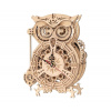 Robotime 3D drevené mechanické puzzle Hodiny Sova kyvadlové 161 ks
