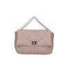Kožená prešívaná kabelka 677 Made in Italy pudrovo ružová