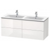 Duravit L-Cube - Umývadlová skrinka 55x129x48 cm, 4 zásuvky, lesklá biela LC625902222