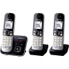 Panasonic KX-TG6823 Trio DECT, GAP bezdrôtový analógový telefón záznamník, handsfree čierna, strieborná; KX-TG6823GB