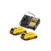 DEWALT XR Súprava batérie a nabíjačky 18 V (2 x 2 Ah batérie) DCB1104D2