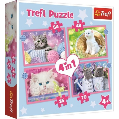 Puzzle - Veselé kočičky 4v1