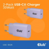 Club3D Nabíječka, USB-C, Power Delivery 15V/2A, 2-pack, fialová CAC-3025