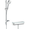 HANSGROHE Raindance Select E nástenný sprchový termostat Ecostat Select, ručná sprcha 3jet 120 x 120 mm, sprchová tyč 65 cm, jazdec, miska na mydlo a sprchová hadica 160 cm, chróm, 27038000
