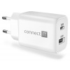 CONNECT IT USB nabíjačka, USB-A, USB-C, biela, CWC-2080-WH