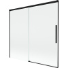 Mexen Rox, 2-krídlová posuvná vaňová zástena 170 x 150 cm, 8mm číre sklo, čierny matný profil, 8C9-170-001-70-00