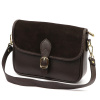 Dámska kožená crossbody kabelka tmavohnedá na rameno Luka 25-036-2