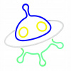 Žiarovka, žiarivka - NEOND LED USB lampa, lampa, kozmická loď, UFO! (NEOND LED USB lampa, lampa, kozmická loď, UFO!)
