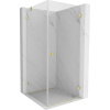 Mexen Lunar-B, pravostranný výklopný sprchový kút 80 x 80 cm, 8mm číre sklo, zlatý kartáčovaný - 832-080-080-55-00-P