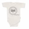Body krátky rukáv Baby Nellys, Made with love, béžové, 56 (1-2m)